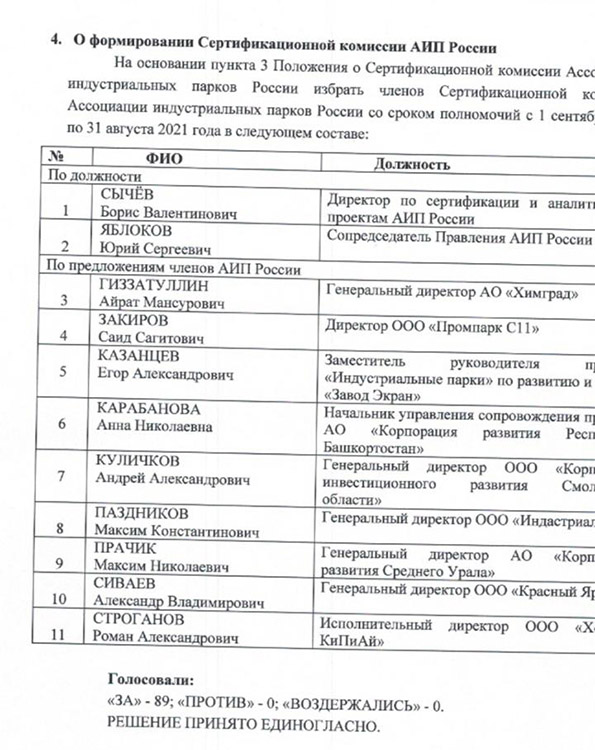члены сертификационной комиссии аип россии